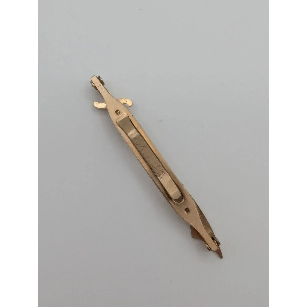 Vintage Anson Gold Tone Sword Scabbard Tie Clip Pat‎ Mens Accessory